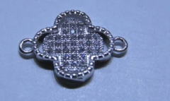 AAA grade 12mm 12pcs rhinestone connector pave metal spacer &cubic zirconia crystal clove flower jew