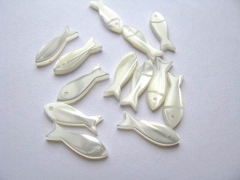 handmade 20pcs 6x15mm ,MOP shell mother of pearl cute fish white assortment jewelry beads