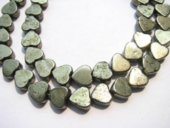 genuine pyrite beads 8mm ,high quality hearts flat iron golden gemstone jewelry beads --2strands 16i