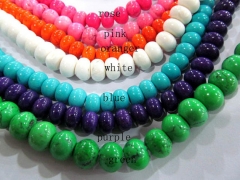 5strands 3x5-10x14mm turquoise semi precious rondelle abacus green pink hot red blue oranger black