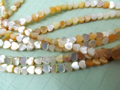 5strands 5mm genuine MOP shell high quality mother of pearl MOP heart yellow assortment beads
