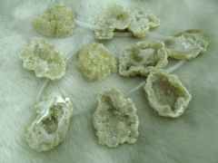 100% --Natural Rock agate ,titanium quartz ,drop teardrop freeform white blue black mixed beads 25-60mm full strand