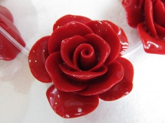 50mm rose beads Acrylic Resin Platic bead resin jewelry rose fluorial rainbow carved white black pin