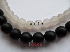 2strands 4-12mm Matte Onyx Gemstone Loose Beads Round Crystal Energy Stone healing Power For Jewelry Making Black white crab
