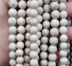 High Quality 2strands 6-16mm Natural Fossil jasper stone Round Ball ivory cream white jewelry beads