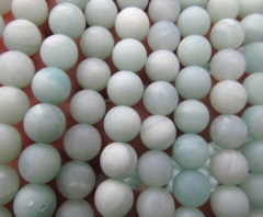 wholesale 2strands 4-16mm Natural amazonite gemstone Round Ball green matte jewelry beads