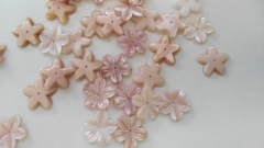 50pcs 10 12 15mm Genuine MOP Shell bead Pearl Shell filigree florial snow flake flower petal pink red white Carved beads