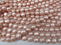 2strands 12mm pearl jewelry beads peach red white pearl beads round disc roudel coin necklace jewelr