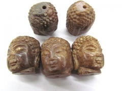 High Quality 6pcs 15x20mm natural Jasper pendant Barrel buddha carved brown coffee bead