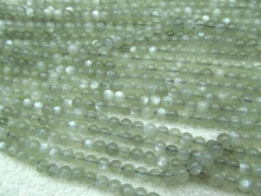 High quality 4 6 8 10 12mm full strand Natural sunestone gems Round Ball ivory white dark grey flashy jewelry beads