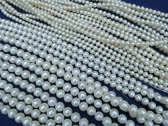 3connectors pearl necklace white pearl beads round 8mm