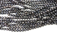 High Quality 2strands 6 8 10mm Natural black sunstone stone Round Ball flashy jewelry beads