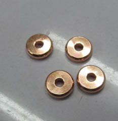 100pcs 4-8mm 18K gold Brass spacer Beads Solid rondelle wheel buttom round disc rose gold jewelry fi