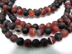 4strands 10mm  red agate  black veins Frosted Agate Gemstone Matte Round Loose Beads Multicolor Making Necklace