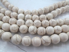 5 strands 2-20mm howlite turquoise beads Turquoise stone Round Ball Ivory white assortment loose Bead