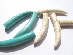 12pcs 60mm turquoise Horn Pendat spikes sharp Bead blue white pendant focal beads