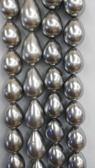 grey Pearl Gergous 10x14-15x20mm full strand drop teadrop cubic black jet white grey turquoise red mxied jewelry loose beads