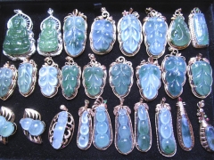 order list--Assortment gemstone emeral chelcedony jade & 24k gold jewelry pendant