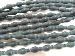 wholesale 5strands 8x12mm natural agate onyx gemstone black jet crab beads
