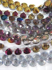 5strands 8x8mm Crystal like charm beads chinese glass drop teardrop faceted multicolor jewelry beads