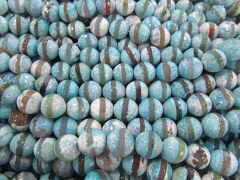 high quality 5strands 8 10 12mm Tibetant Agate Gem Round Ball Faceted Triangle Eyes Evil purple aqua blue Loose Bead
