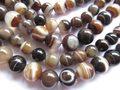 wholesale 5strands 6mm natural Botswana Agate gemstone Round Ball grey brown black loose bead