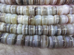 high quality natural Botswana Agate gemstone rondelle abacus white black jewelry beads 8x12 10x14 12x16mm full strand