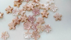 50pcs 10 12 15mm Genuine MOP Shell bead Pearl Shell filigree florial snow flake flower petal pink red white Carved beads