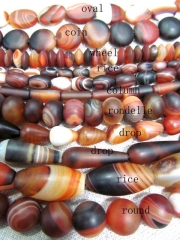 5strands 6-30mm Natual agate carnerila onyx Round rice barrel rondelle drop matte black red wholesale loose bead