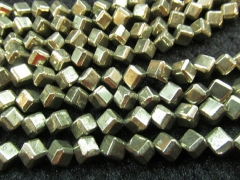 genuine Raw pyrite 2strands 4-10mm Cube iron golden grey box square diameter gleaming pyrite beads