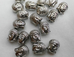 50pcs 10x14mm Mestal skull spacer bead skeleton buddha charm beads hematite silver gold matte mixed Tone 3D Fitness Charm connec