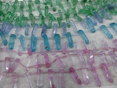 20%off--15-50mm full strand Natural Rock Quartz ,sharp spikes freeform blue green puprle rose pink r