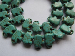 25%off --2strands 10x14 25x30mmmm Howlite Turquoise stone,Elephant Animal Carved Blue Red Green charm bead
