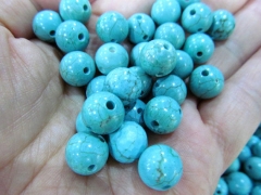 Half drilled---high quality 24pcs 4-16mm Turquoise stone Cabochons Veins Round Ball blue Green mixed jewelry beads