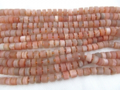 high quality 2strands 6 8 10mm gorgeous sunstone stone heishi rondelel matte beads oranger grey gray sunstone necklace