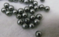Half drilled--100pcs 4-16mm natural Pearl Gergous Round Ball white dark black grey gray mixed jewelr