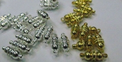 50pcs 6x12mm MetalClasp Connectors brass Clasp,rice,barrel,column clasp silver gold