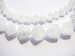 20%off--AAA grade 3strands 6 8 12mm cube genuine rock quartz bead box square cracked white spacer be