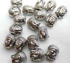 50pcs 10x14mm Mestal skull spacer bead skeleton buddha charm beads hematite silver gold matte mixed Tone 3D Fitness Charm connec