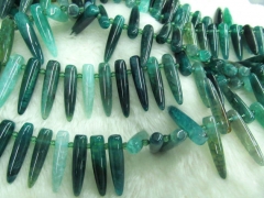 high quality genuine agate gemstone spikes sharp horn onyx necklace assortment loose beads 20-50mm full strand