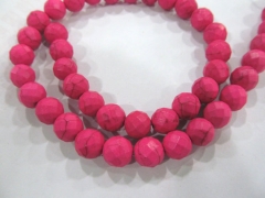 2strands cherry red Turquoise stone Round Ball faceted wholesale loose beads 8 1012mm