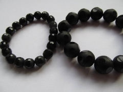 high quality genuine Rainbow Obsidian Gemstone round ball football faceted jewelry bracelet 10 12 14mm 8inch