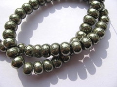 2strands genuine Raw pyrite crystal round ball polished iron gold pyrite beads 3x4 4x6 5x8 6x10mm