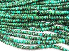High quality 2strands 3x4 4x6 5x8mm Stabilzed Turquoise Rondelle Abacus Faceted Blue Green black jew