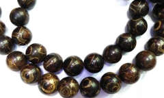 5strands 8-14mm Tibetan Agate Titanium Agate Carnerial chalcendony bead Gem Round Ball brown green a