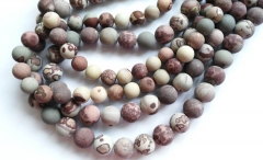 2strands 4-14mm Genuine Brown Ocean Jasper stone Round Ball matte crab grey coffee wood Japser loose beads