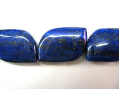 Unique 2strands 10x18mm genuine Lapis Lazuli Gemstone rectanlge lapis ,diamond moon blue gold loose bead