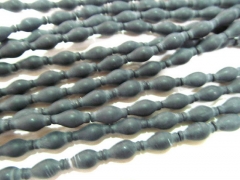 wholesale 5strands 8x12mm natural agate onyx gemstone black jet crab beads