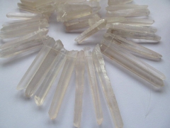 Genuine clear white Quartz 15-50mm full strand Natural Rock Quartz ,sharp spikes freeform matte faceted necklace bead