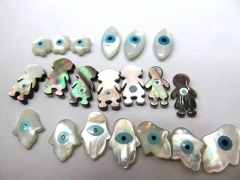 12pcs 13x20mm Genuine MOP Shell Blue White Mother of pearl shell evil turquoise boy girl harm bead